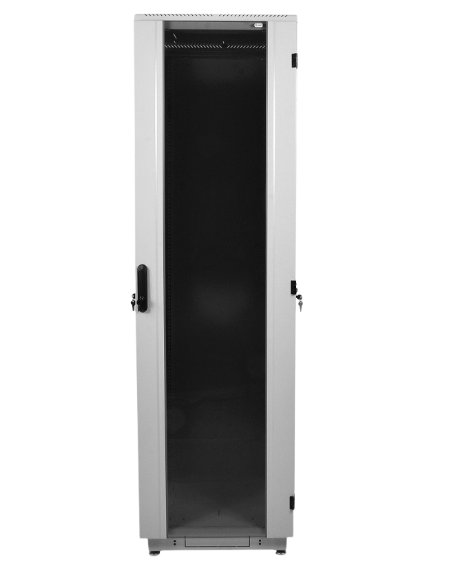 Шкаф телекоммуникационный напольный 47U (800 × 1000) дверь стекло, цвет чёрный