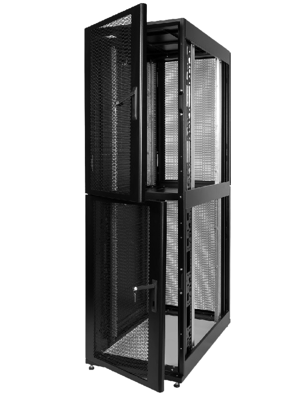 Шкаф серверный ПРОФ напольный колокейшн 40U (600 × 1200) 2 секции, дверь перф. 2 шт., чёрный,в сборе от ЦМО