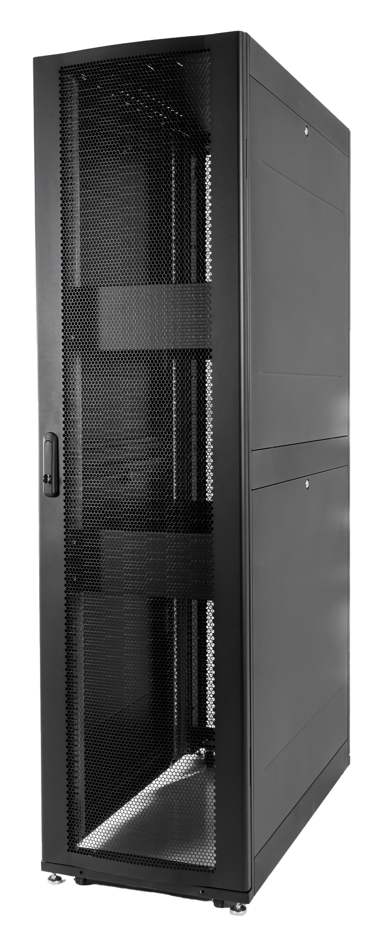 Шкаф серверный ПРОФ напольный 42U (600x1200) дверь перфор., задние двойные перфор., черный, в сборе от ЦМО