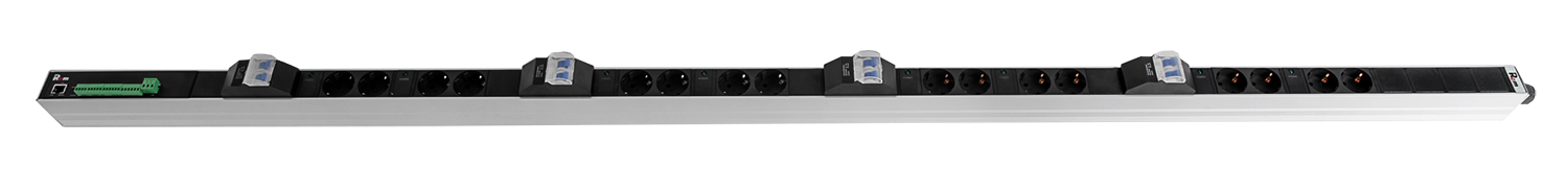 Упр. верт. блок розеток с монит. Rem-MC1 8х2 S, 32A, алюм., 42-48U, колодка от ЦМО