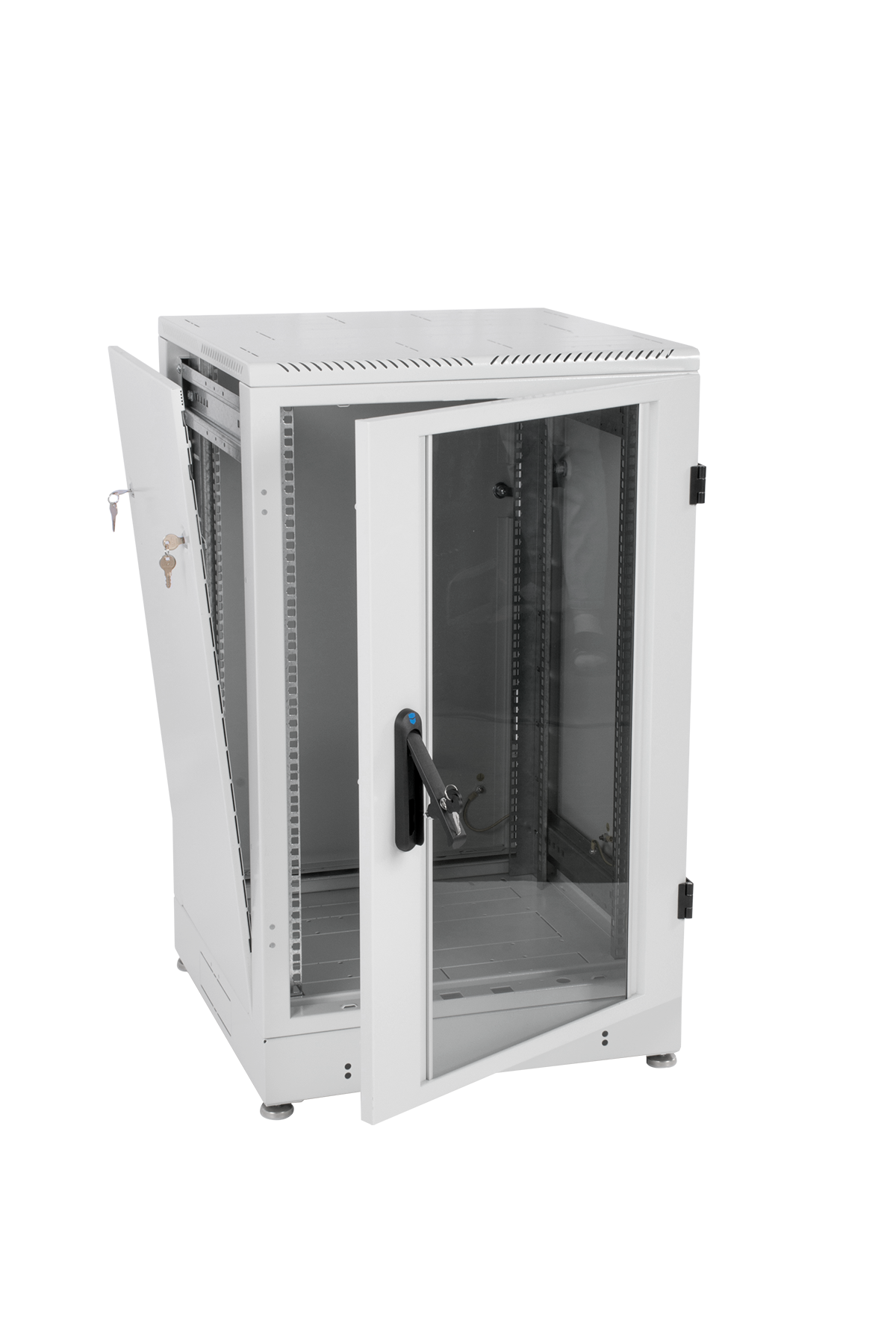 Шкаф телекоммуникационный напольный 18U (600 × 800) дверь стекло, цвет черный