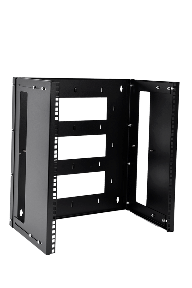  Кронштейн телекоммуникационный настенный 9U, регулируемая глубина 300-450 мм, цвет черный от ЦМО