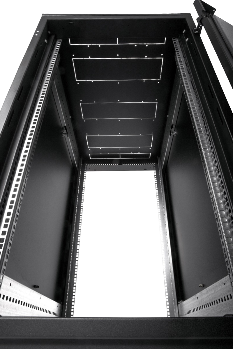 Шкаф телекоммуникационный напольный 22U (600 × 800) дверь стекло, цвет чёрный от ЦМО