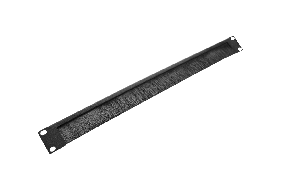  Горизонтальный кабельный органайзер со щёткой, 19" 1U, чёрный от ЦМО