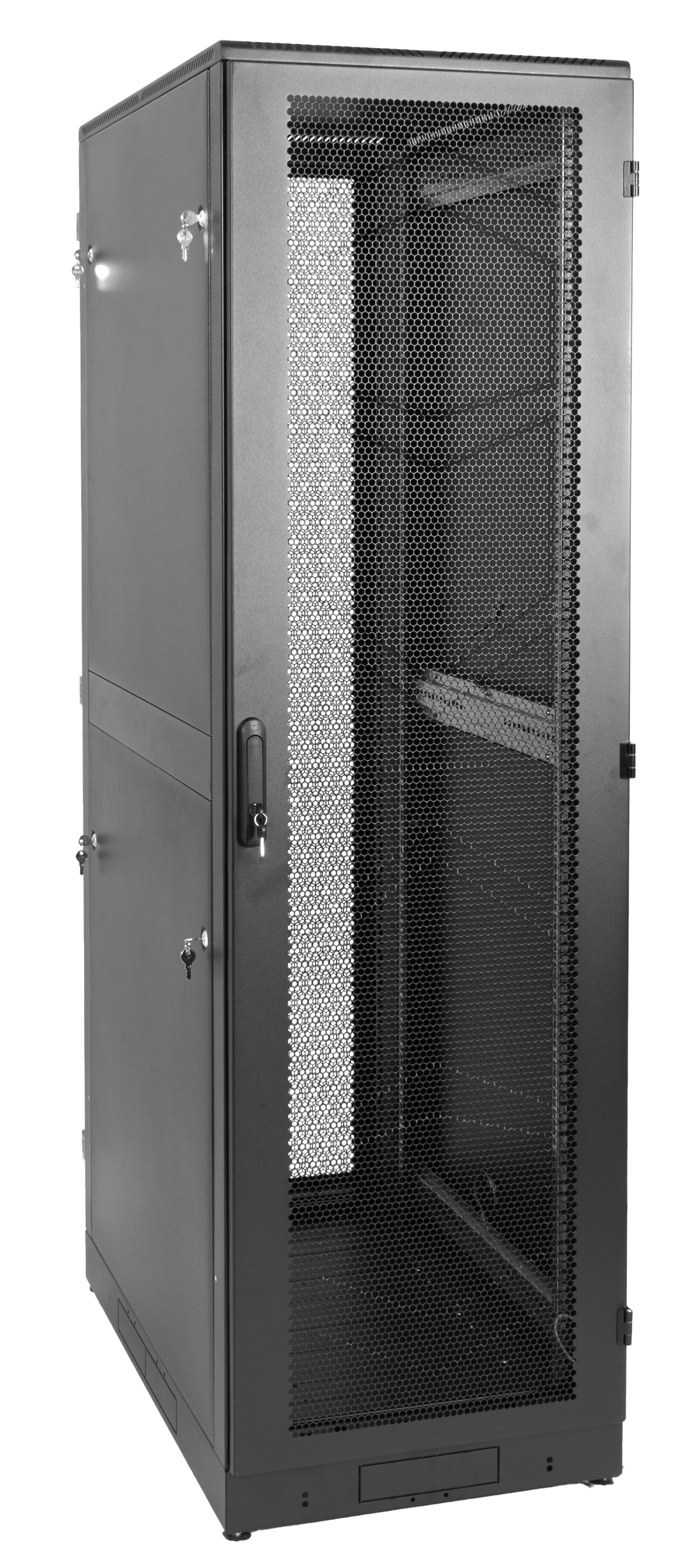 Шкаф серверный напольный 42U (600 × 1000) дверь перфорированная 2 шт., цвет черный