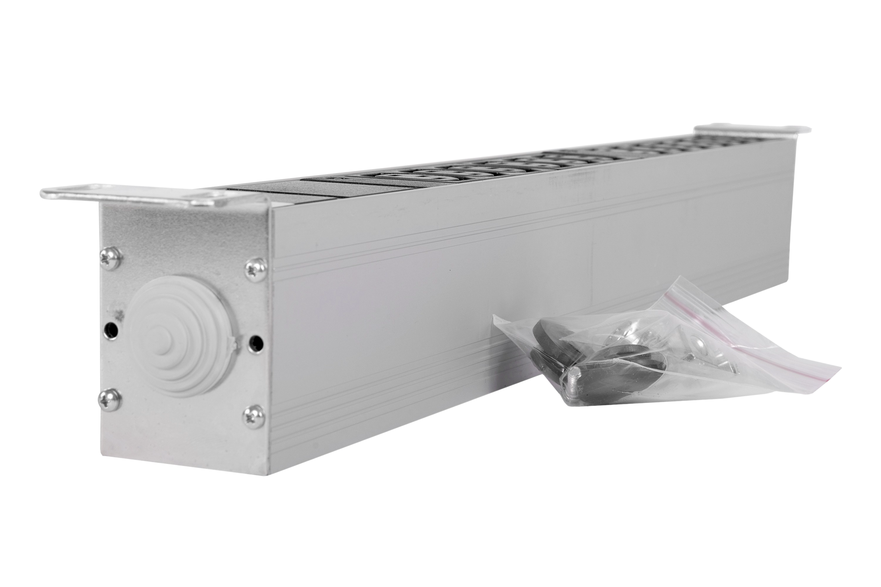 Блок розеток Rem-32 с амп, 7 Schuko, 32А, алюм., 19", колодка от ЦМО