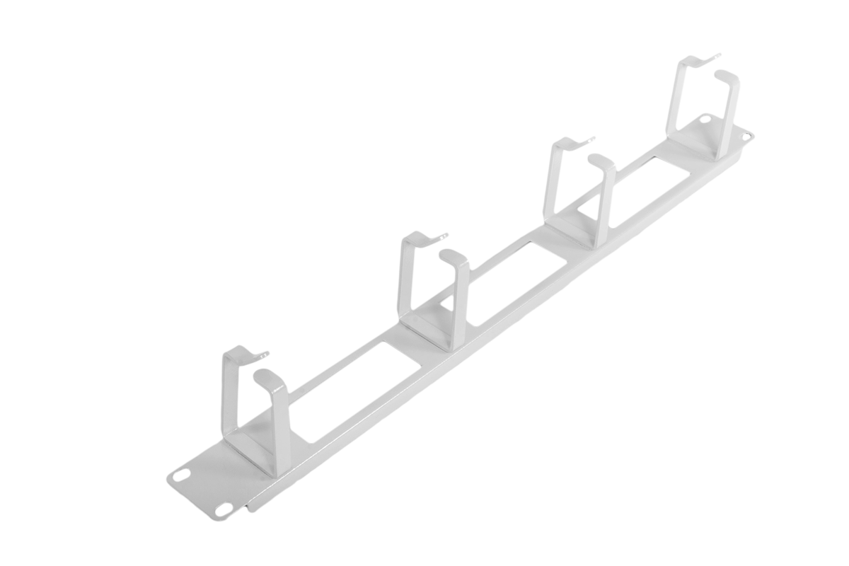 Горизонтальный кабельный органайзер с окнами 19" 1U, 4 кольца от ЦМО