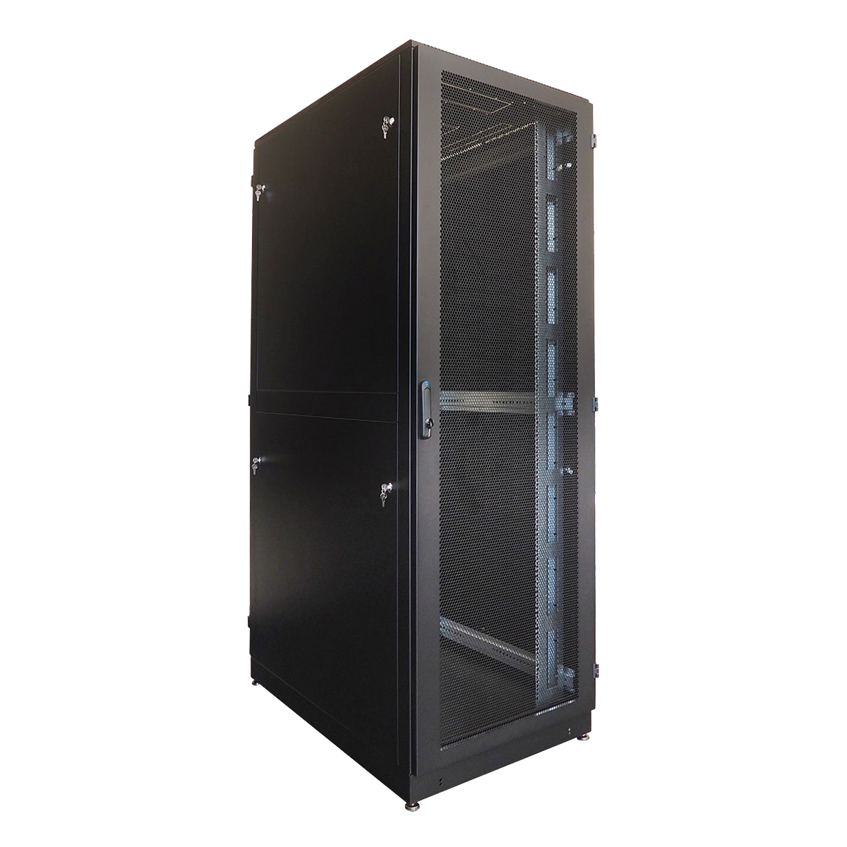 Шкаф серверный напольный 48U (800 × 1000) двойные перфорированные двери 2 шт.