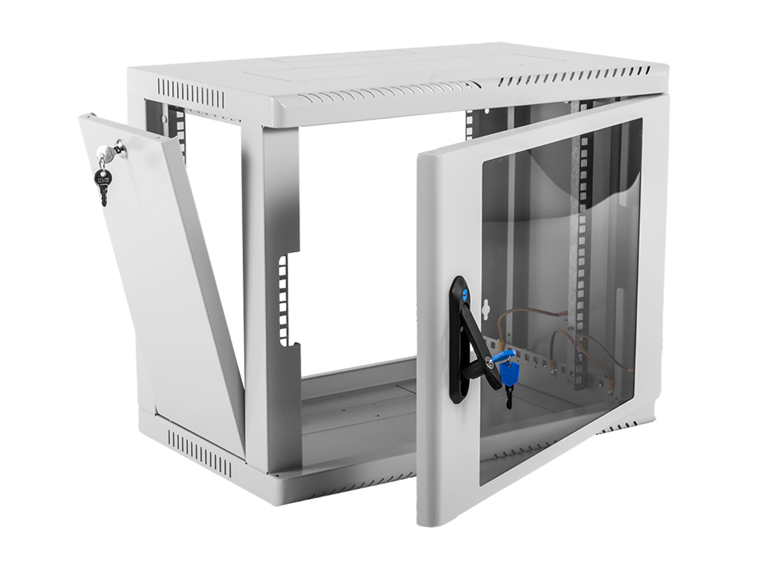 Шкаф телекоммуникационный настенный сварной 9U (600 × 530) съёмные стенки, дверь стекло