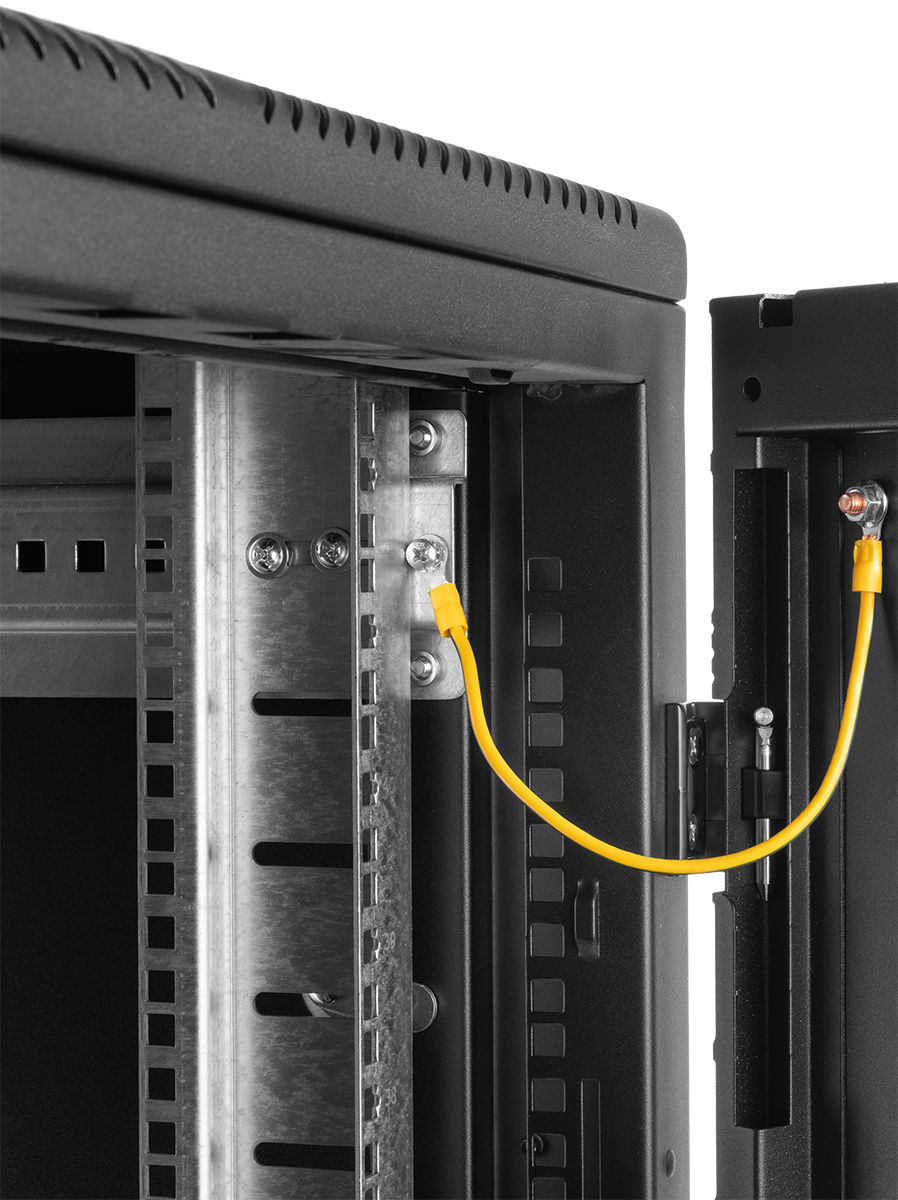Шкаф серверный напольный 42U (800 × 1000) двойные перфорированные двери 2 шт., цвет черный