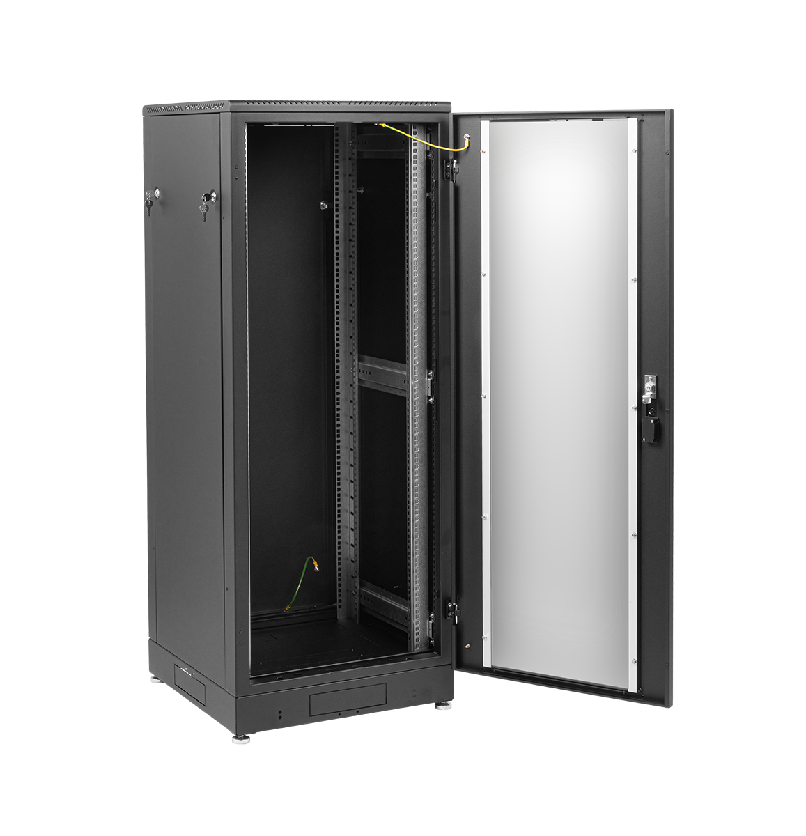 Шкаф телекоммуникационный напольный 30U (600 × 800) дверь стекло, чёрный