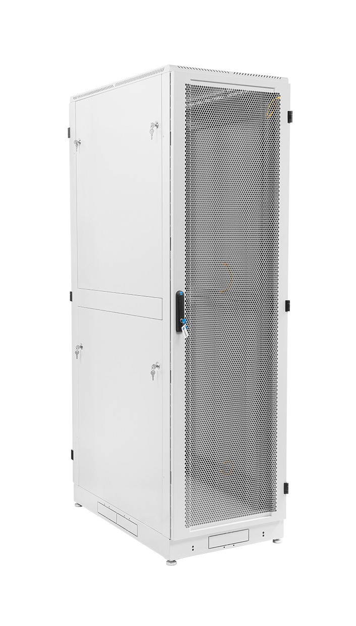 Шкаф серверный напольный 48U (800 × 1200) двойные перфорированные двери 2 шт.