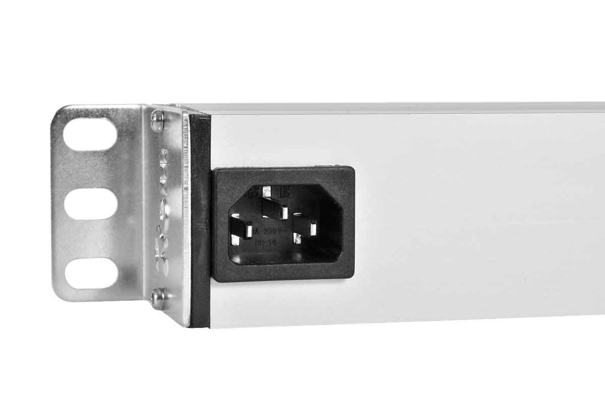 Блок розеток Rem-10 без шнура с инд., 10 IEC 60320 C13, вход IEC 60320 C14, 10A, алюм., 19" от ЦМО