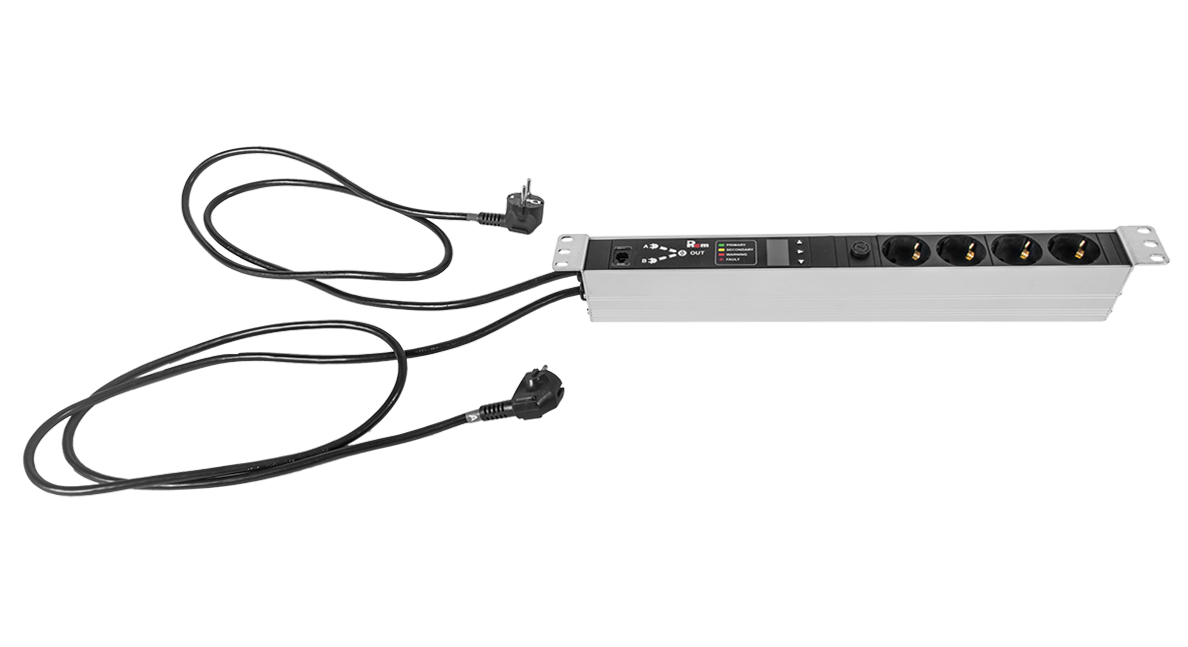 Блок розеток Rem-16 с АВР, 1×16A, 4S, подкл к контроллеру R-2MC по Modbus, 2 шнура 1,8м