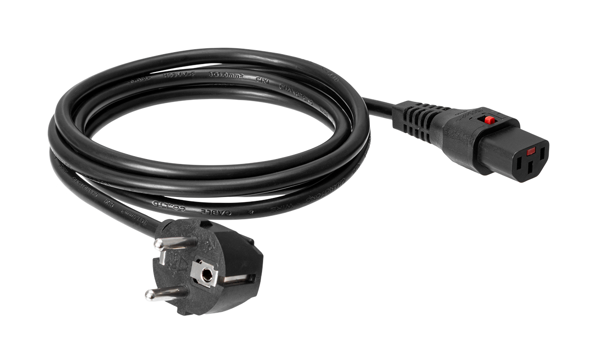 Шнур питания с заземлением IEC 60320 C13/Schuko, 10 А / 250 В (3 × 1,0), длина 1,8 м