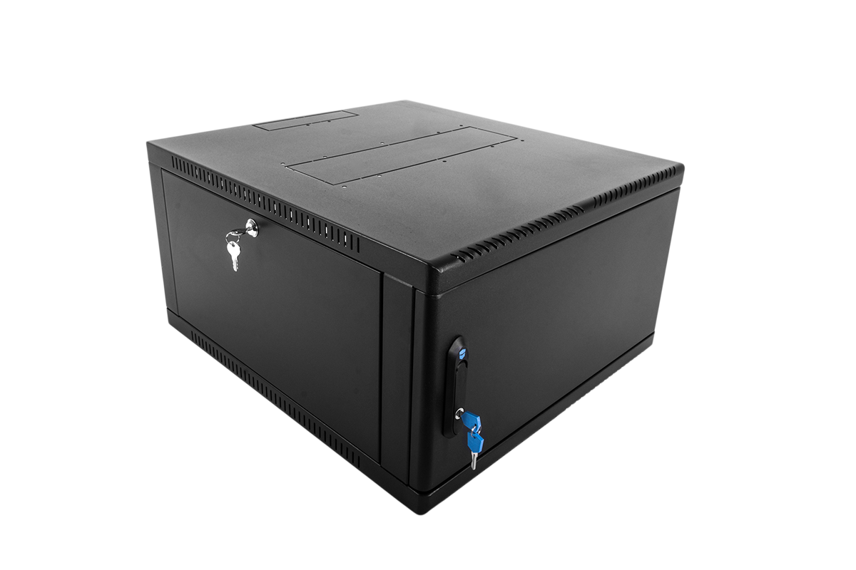 Шкаф телекоммуникационный настенный сварной 6U (600 × 660) съёмные стенки, дверь металл, чёрный