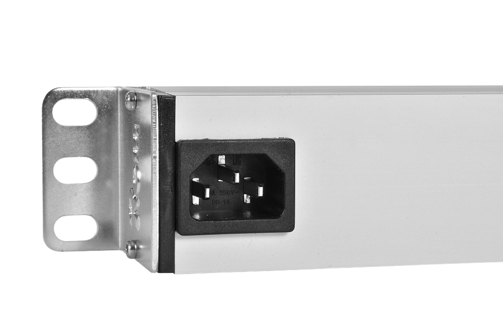 Блок розеток Rem-10 без шнура с фил. и инд., 7 Sсhuko, вход IEC 60320 C14, 10A, алюм., 19" от ЦМО