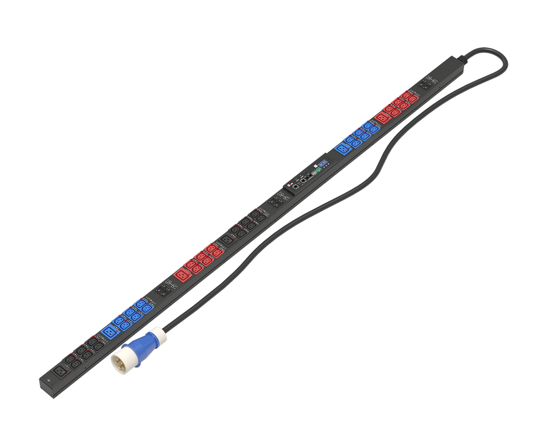 Верт блок розеток Rem-3MC, монит, измер, 3×32A,авт, 36C13 с фикс,6C19 с фикс,1820мм,шнур 1,8м IEC309