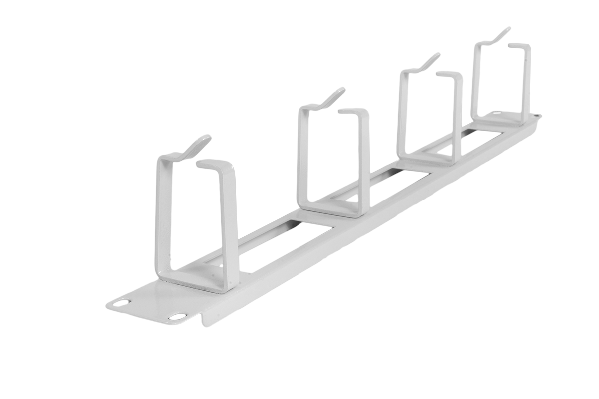  Горизонтальный кабельный органайзер с окнами 19" 1U, 4 кольца от ЦМО