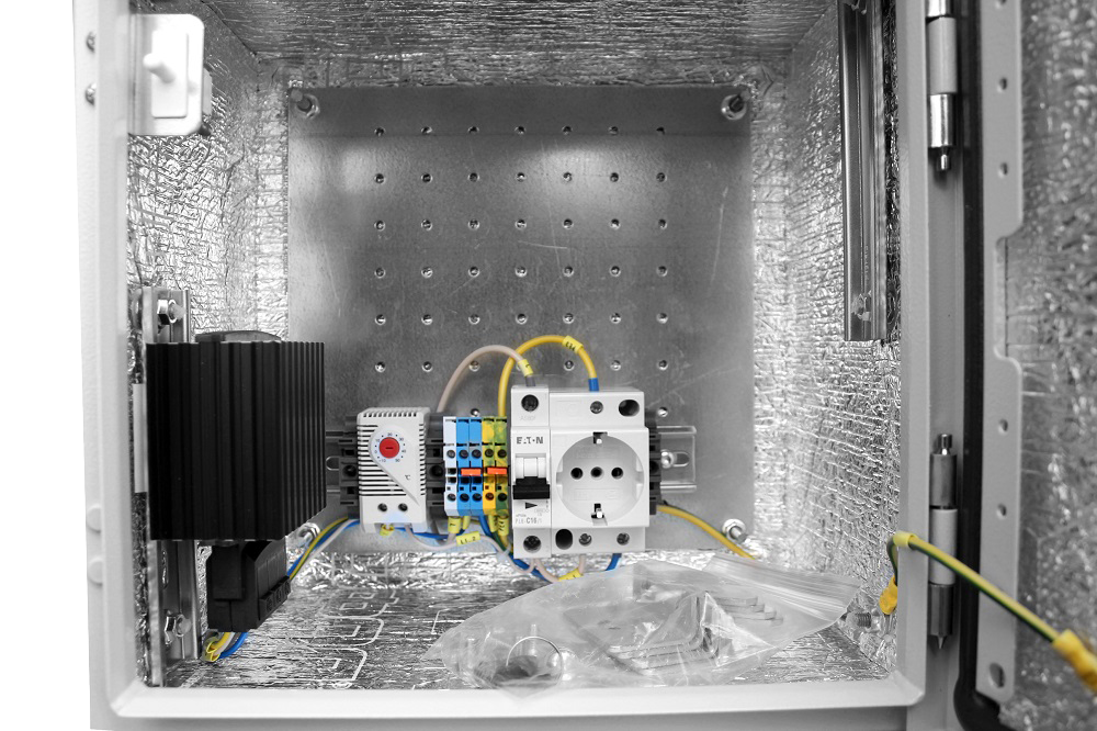 Шкаф ЭКОНОМ уличный всепогодный настенный укомплектованный (В400 × Ш400 × Г250),комплектация T2-IP66 от ЦМО