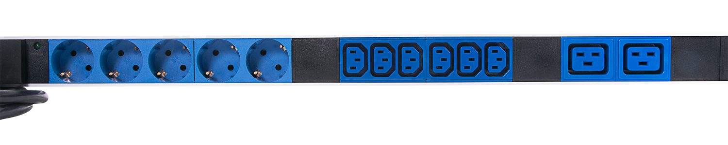 Верт блок розеток Rem-32, 1 фаза 32A, 2 авт, инд, 48 C13, 1820 мм, вх IEC 309, шнур 3 м от ЦМО