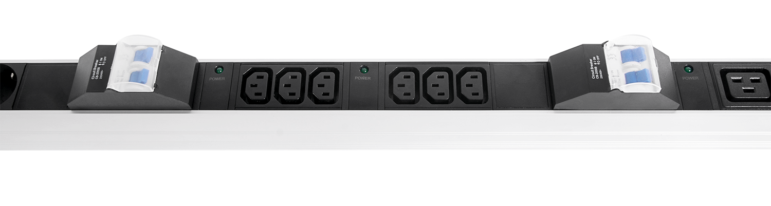 Упр. верт. блок розеток с монит. Rem-MC1 8х2 S, 32A, алюм., 42-48U, колодка от ЦМО