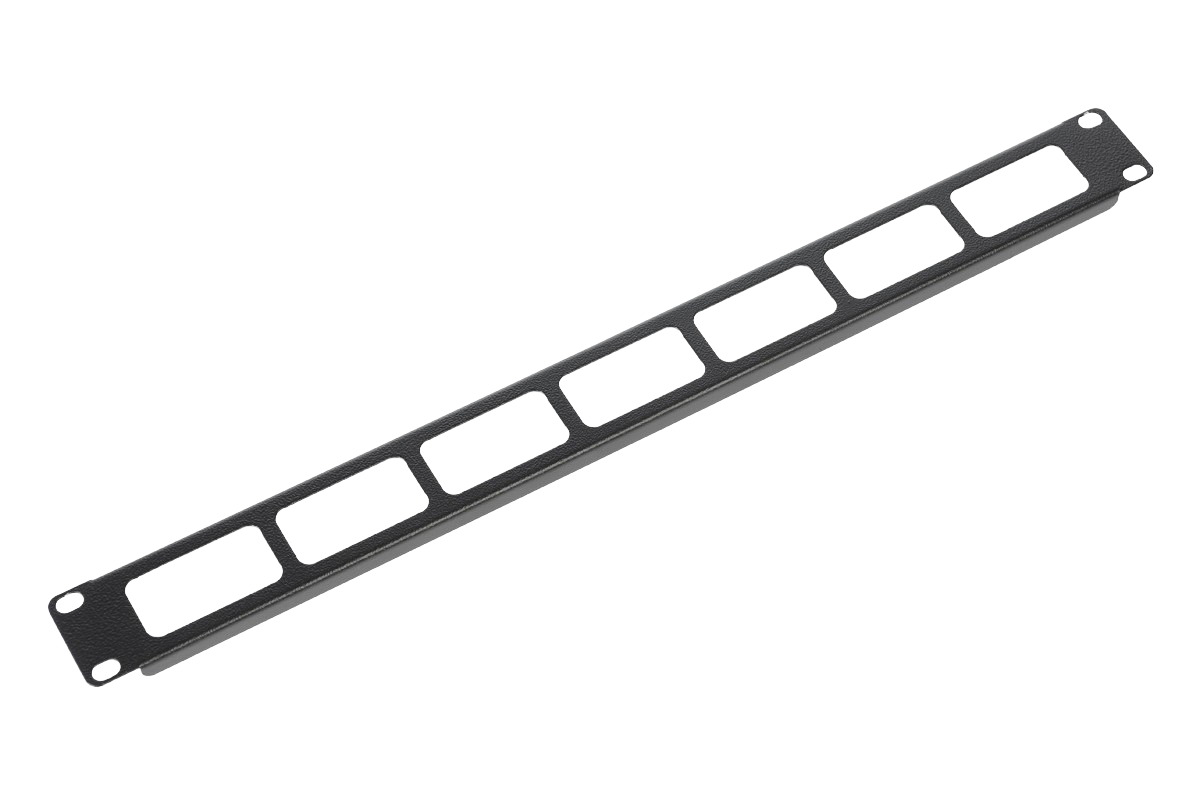 Горизонтальный кабельный органайзер 19" 1U с окнами для кабеля, цвет черный от ЦМО