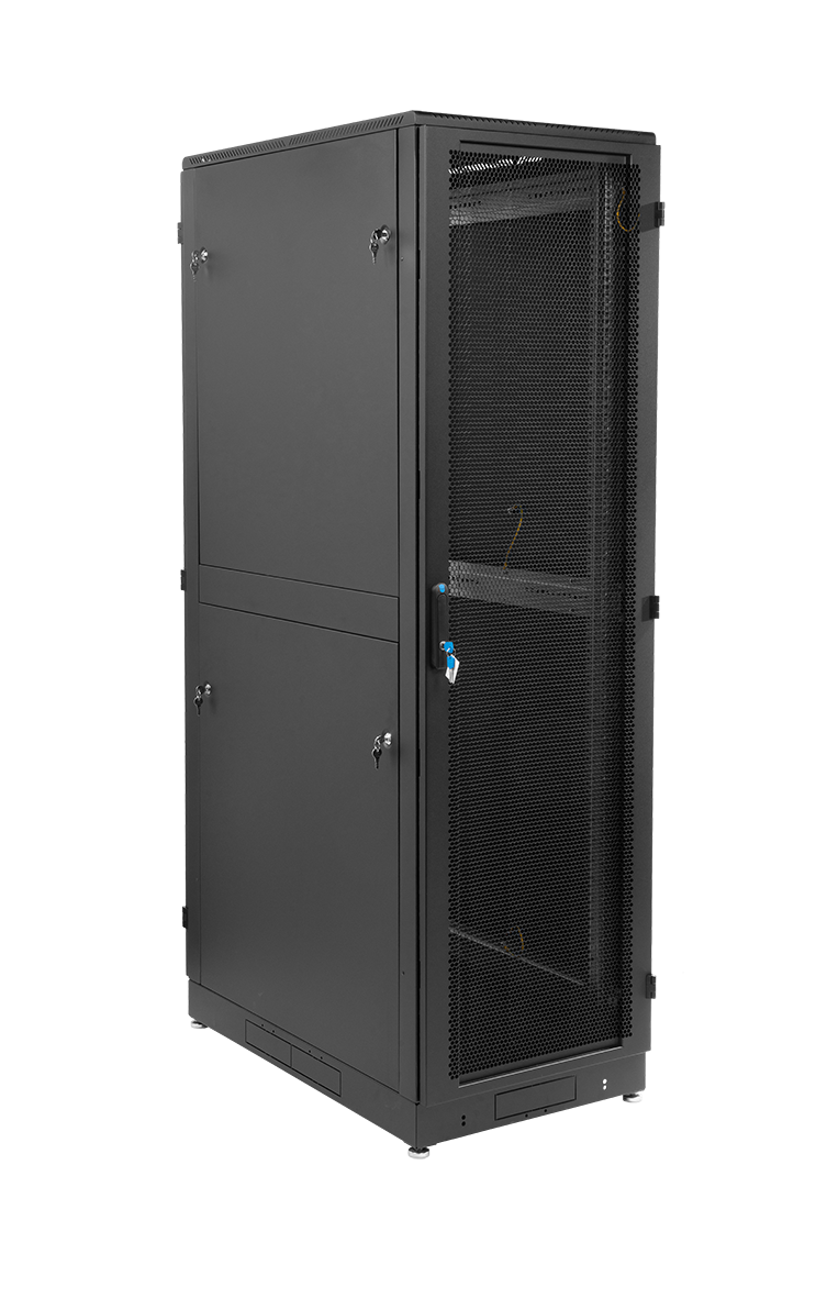 Шкаф серверный напольный 36U (600 × 1000) дверь перфорированная 2 шт., чёрный