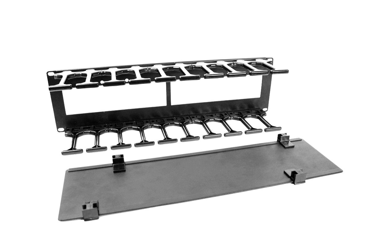  Горизонтальный кабельный органайзер с пластиковыми пальцами 19" 2U от ЦМО