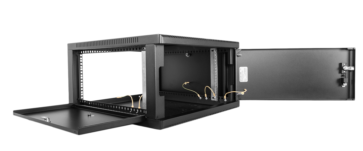 Шкаф телекоммуникационный настенный сварной 6U (600 × 660) съёмные стенки, дверь металл, чёрный