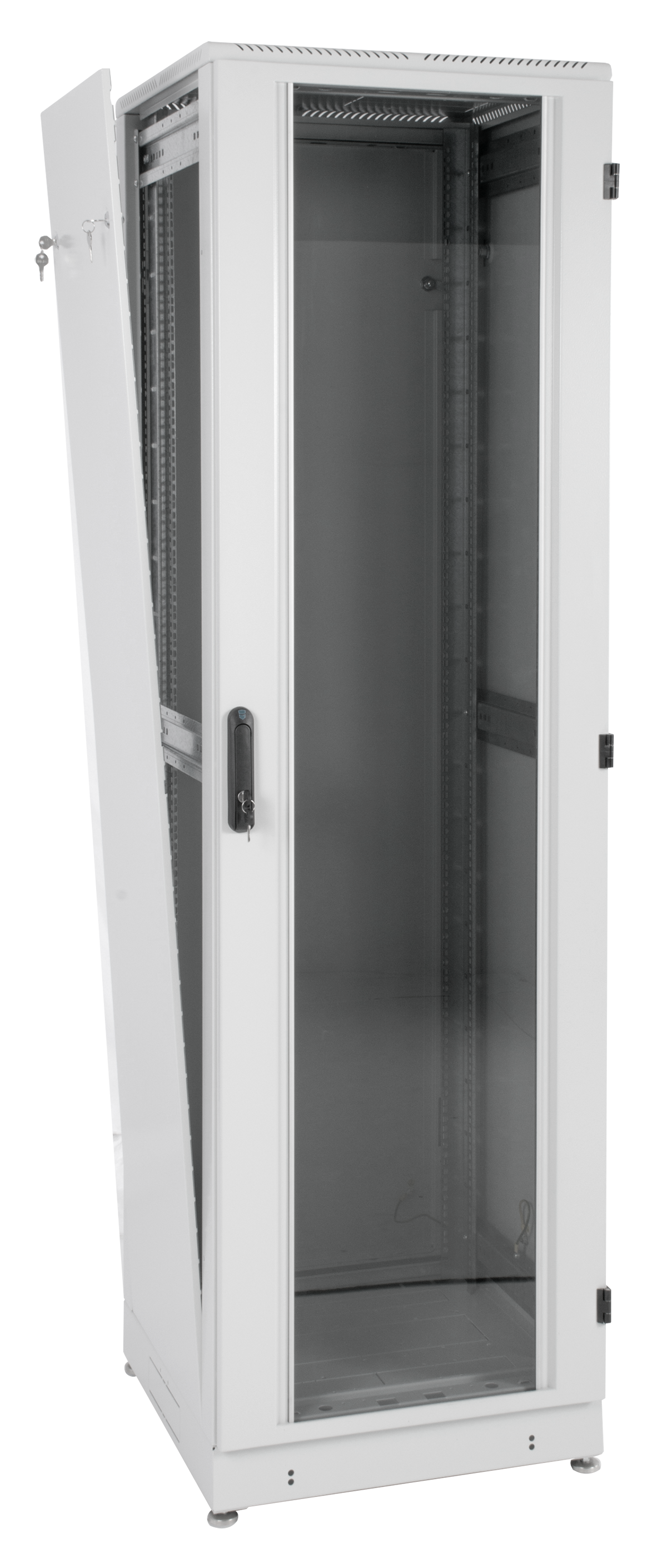Шкаф телекоммуникационный напольный 48U (600 × 800) дверь стекло