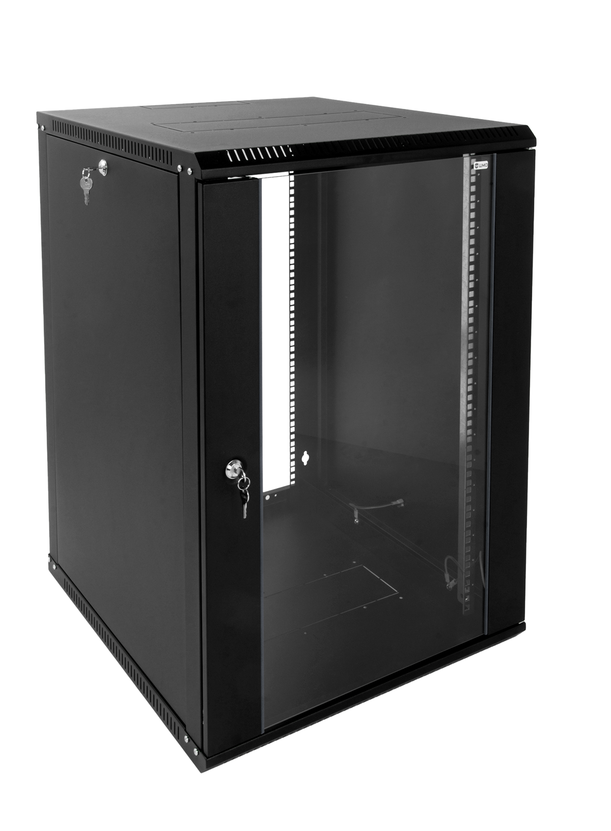 Шкаф телекоммуникационный настенный разборный ЭКОНОМ 18U (600 × 350) дверь стекло, цвет черный от ЦМО