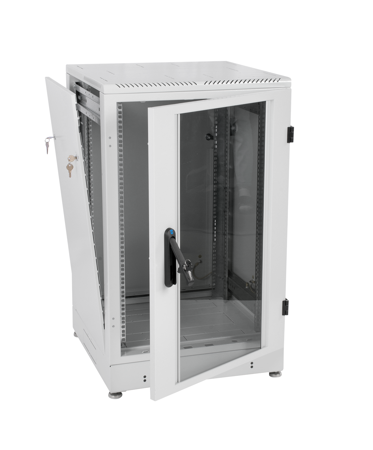 Шкаф телекоммуникационный напольный 24U (600 × 800) дверь стекло