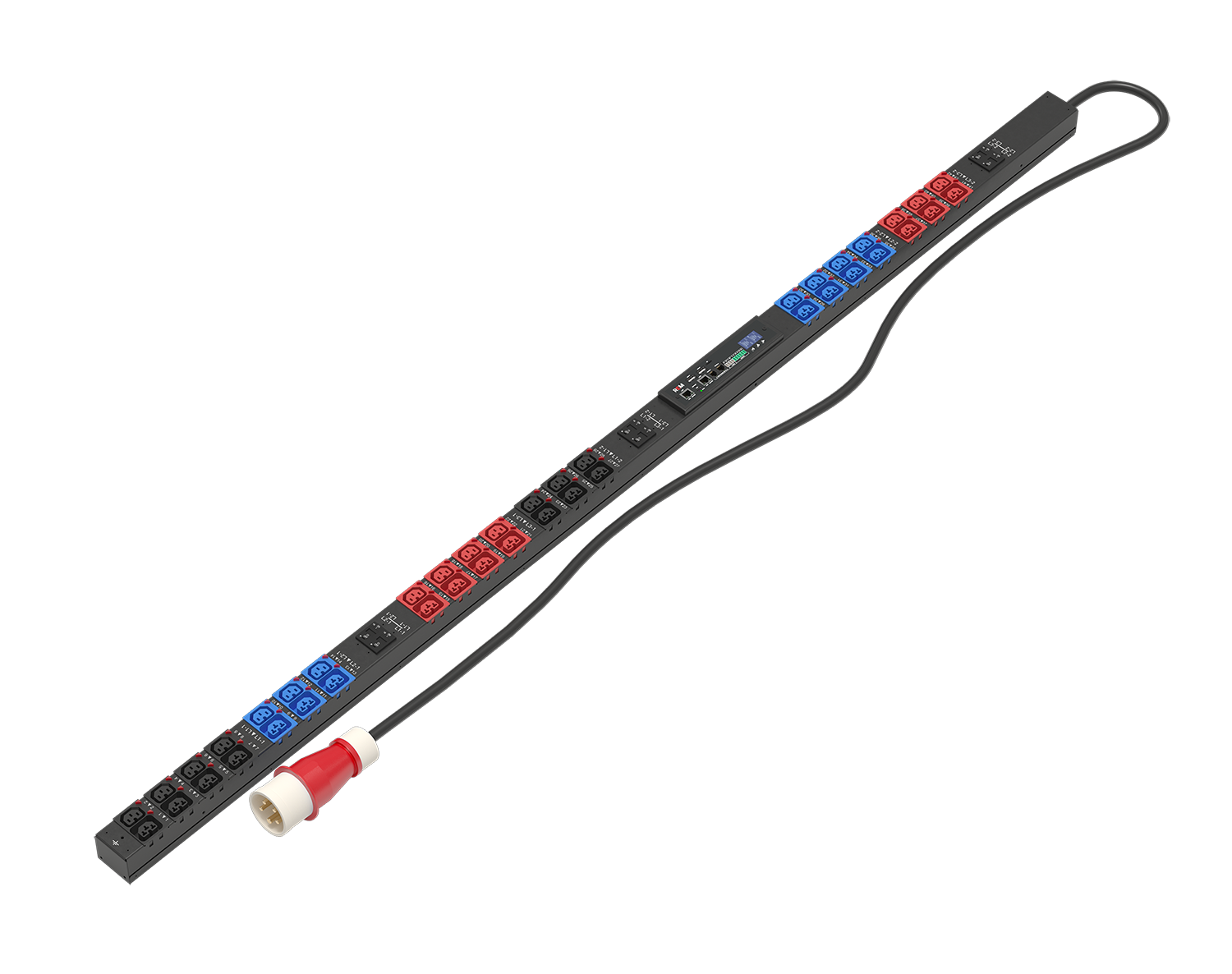 Верт блок розеток Rem-3MC, монит, измер, 3×32A, авт, 21C13Lфикс, 21C39Lфикс, 1820мм, шнур1,8м IEC309