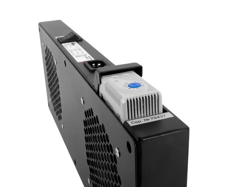 Модуль вентиляторный, 2 вентилятора с терморегулятором, чёрный от ЦМО