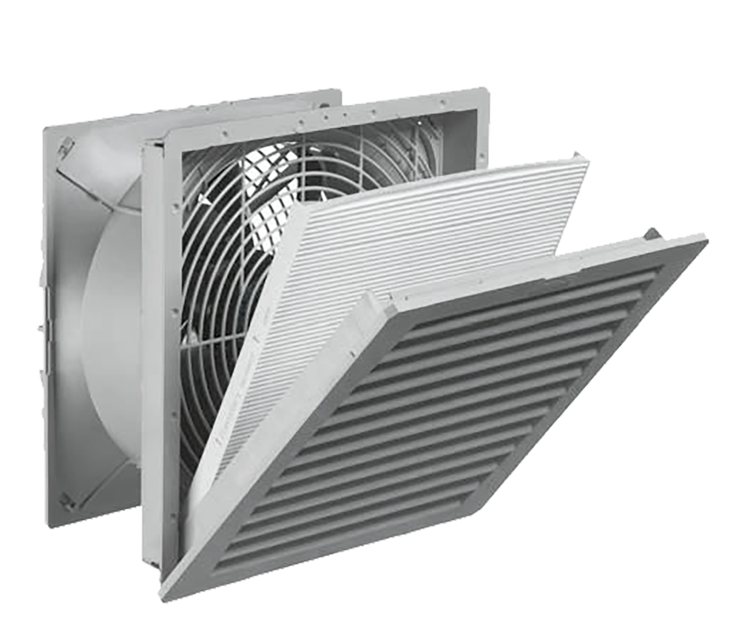 Вентилятор с фильтром для шкафов Elbox серии EMS, 320×320×150, до 505 м3/ч, 230 В, IP 55, цвет серый от ЦМО