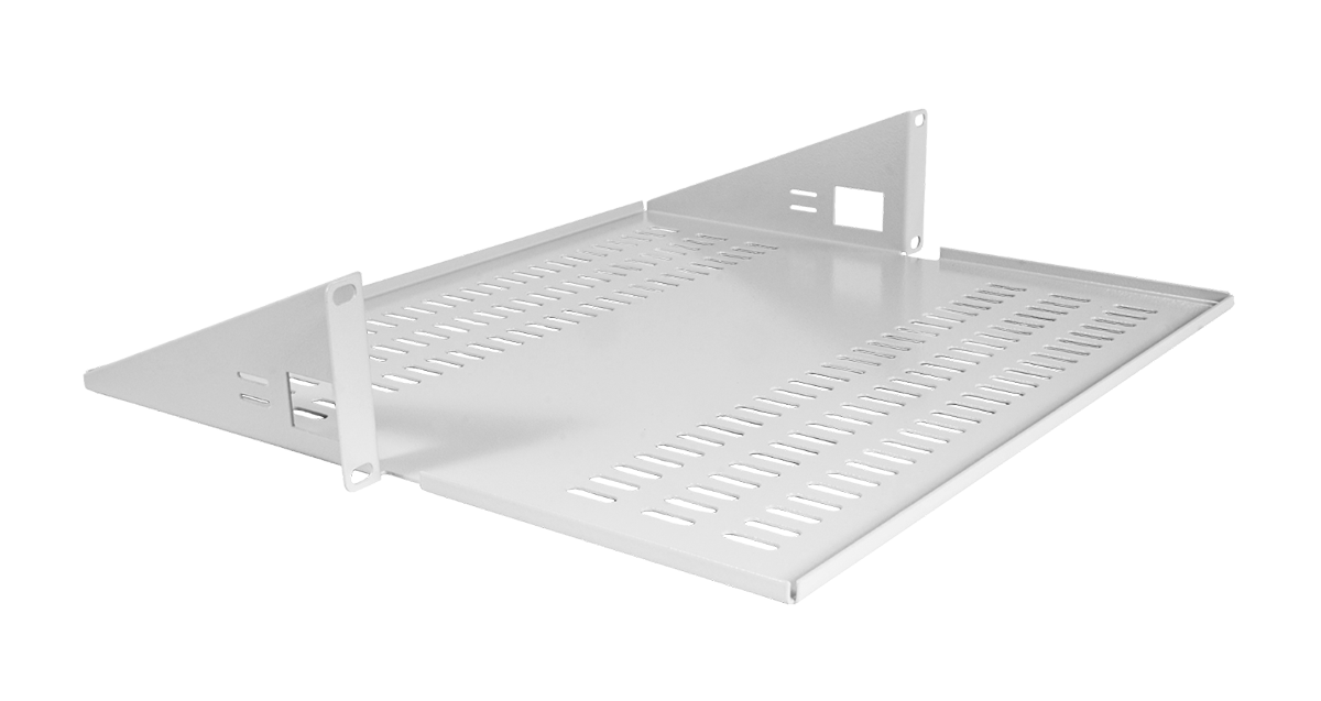 Полка для стойки перфорированная консольная 2U с центральным креплением, глубина 400 мм от ЦМО