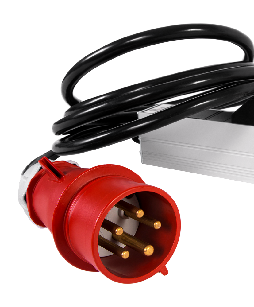 Верт блок розеток Rem-3x16, 3×16A, инд, 30S, 1820мм, шнур 3м IEC309