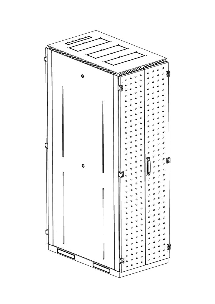 Шкаф серверный напольный 45U (600 × 1000) дверь перфорированная, задние двойные перфорированные от ЦМО