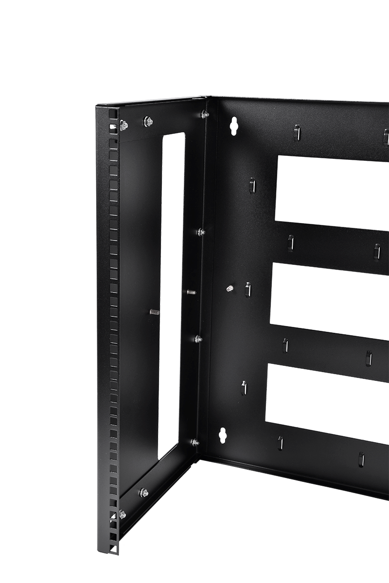  Кронштейн телекоммуникационный настенный 9U, регулируемая глубина 300-450 мм, цвет черный от ЦМО