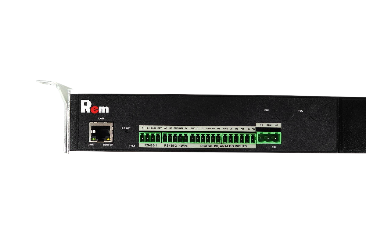 Упр. верт. блок розеток с монит. Rem-MC1 4x3 С13, 2x2 С19, 32A, алюм., 33-48U, колодка от ЦМО