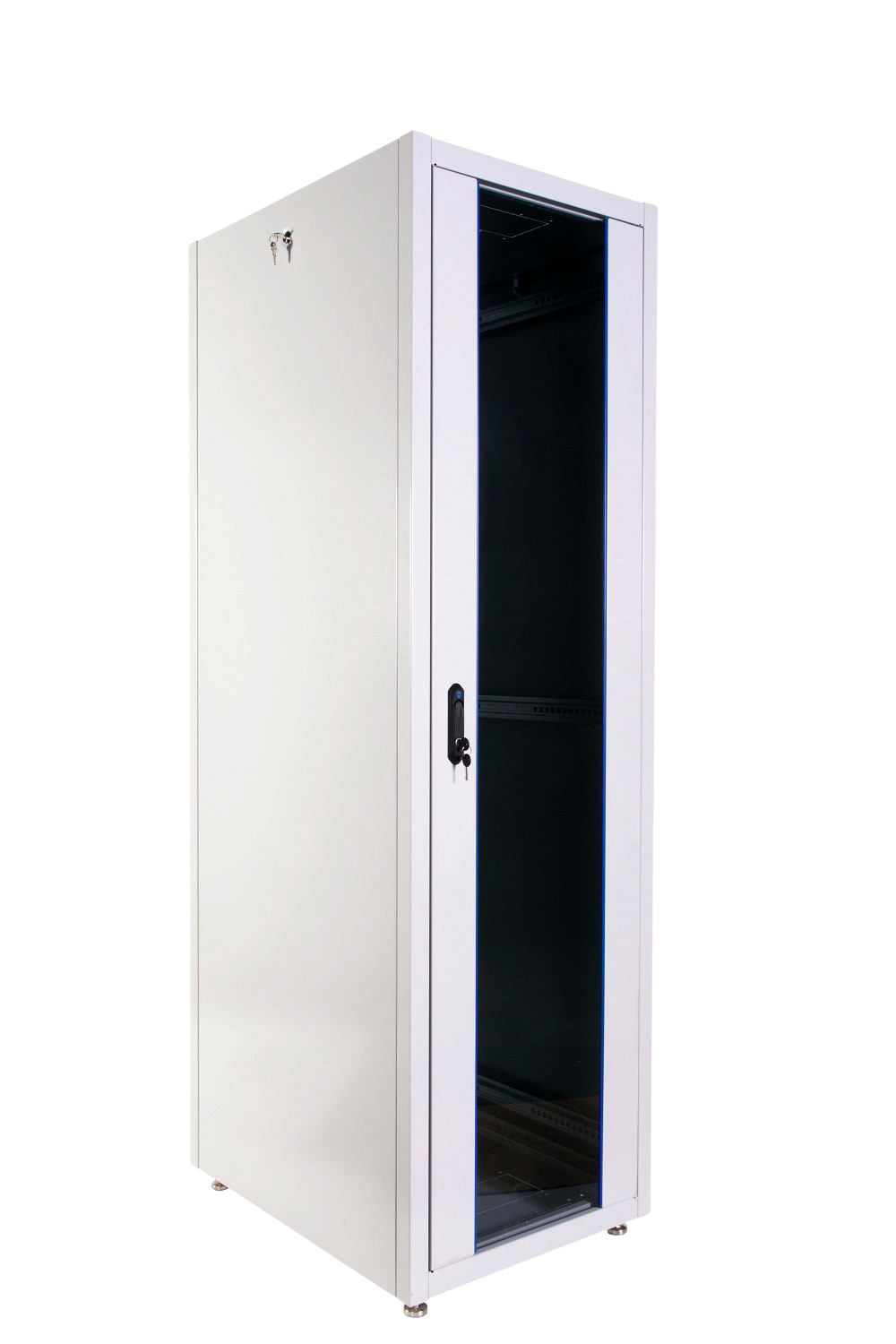 Шкаф телекоммуникационный напольный ЭКОНОМ 42U (600 × 600) дверь стекло, дверь металл