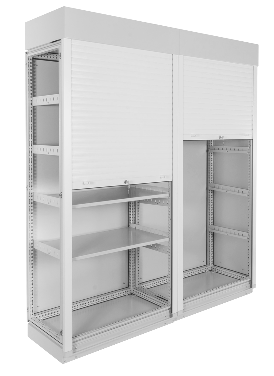 Корпус промышленного шкафа (В2000 × Ш800 × Г400) EMS, передняя дверь роллета/рольставни