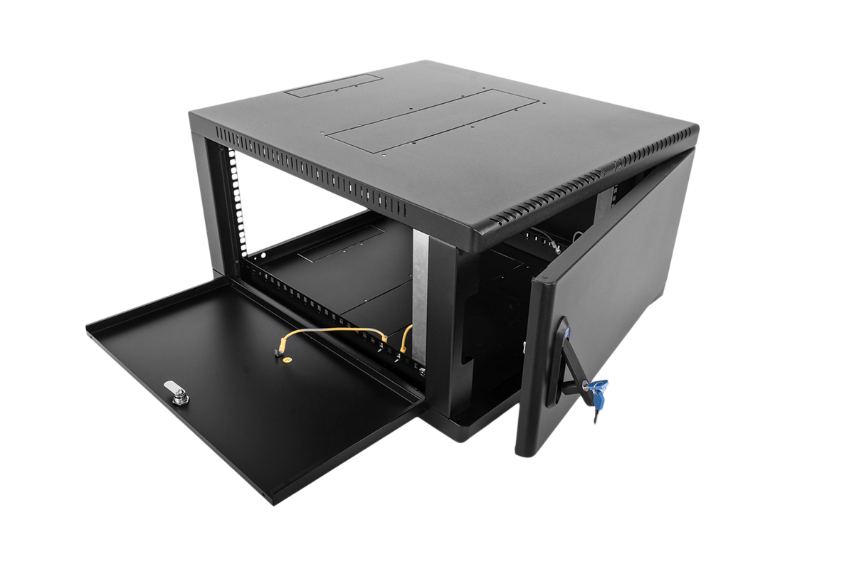 Шкаф телекоммуникационный настенный сварной 6U (600 × 660) съёмные стенки, дверь металл, чёрный