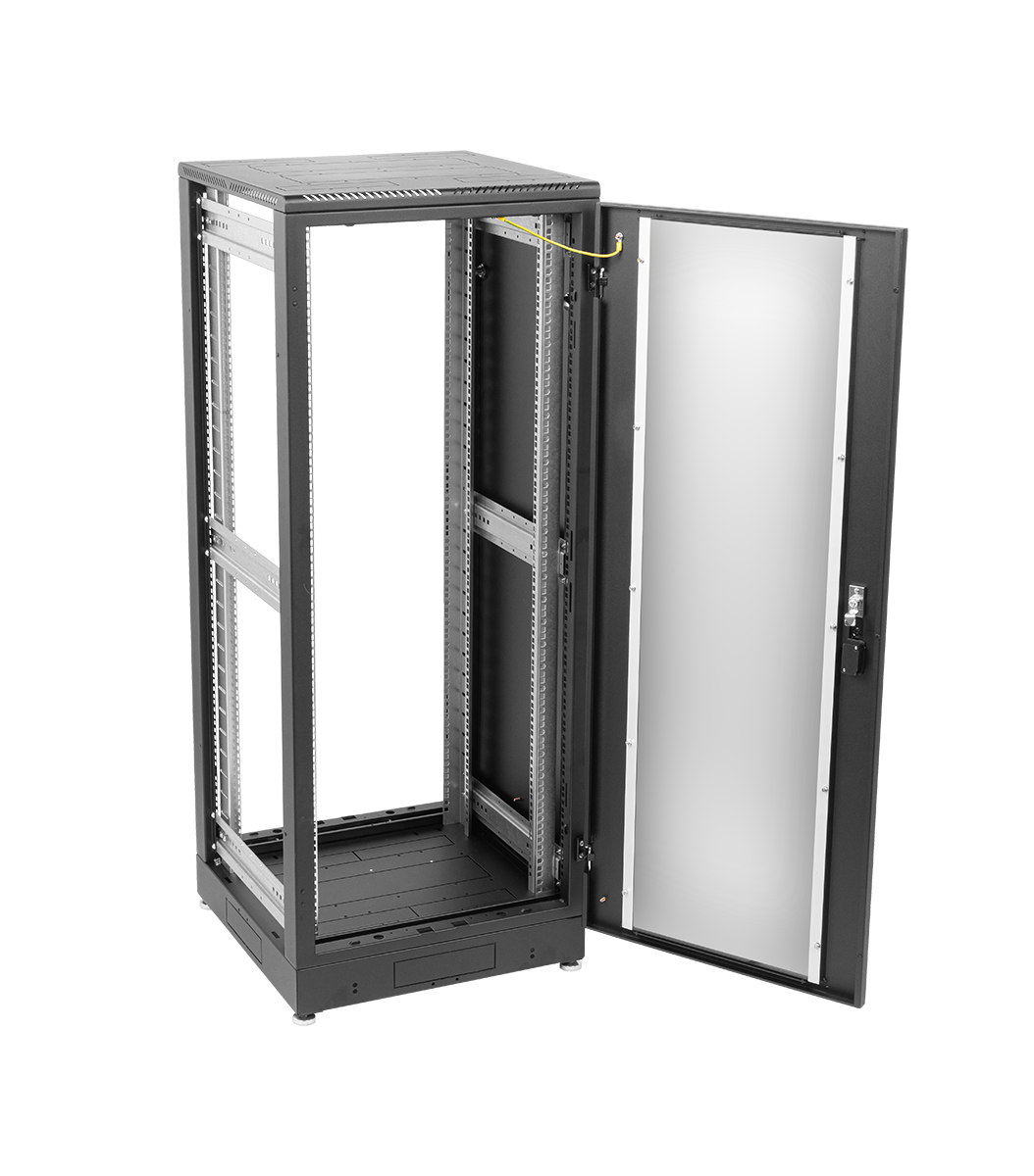Шкаф телекоммуникационный напольный 30U (600 × 800) дверь стекло, чёрный