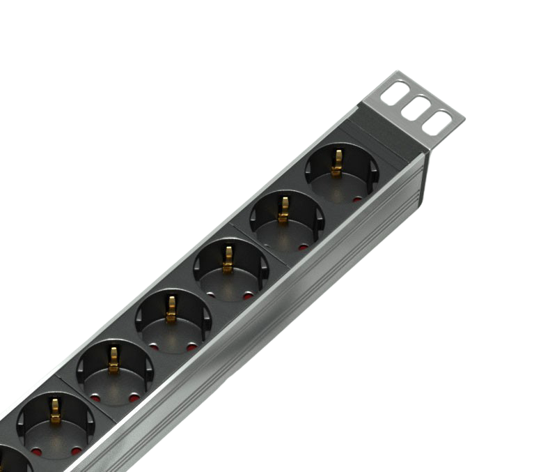 Вертикальный блок розеток Rem-16 с выкл., 10 Schuko, 10 C13, вход IEC 60320 C20 16A, алюм., 33-48U от ЦМО