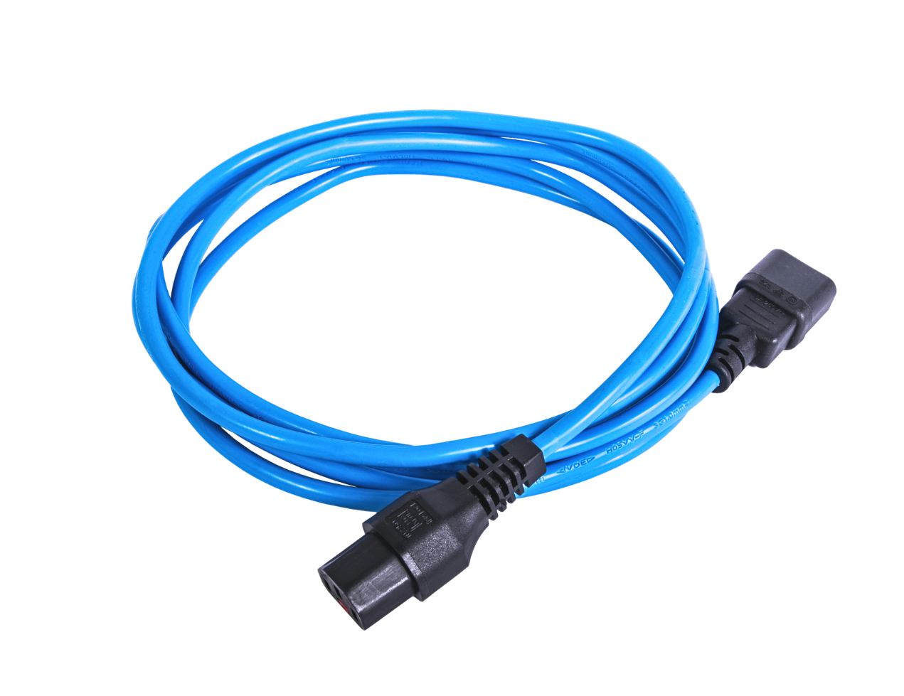 Шнур питания с фиксатором IEC 60320 C13/IEC 60320 C14, 10 А / 250 В (3 × 1,0), длина 1,8 м, синий
