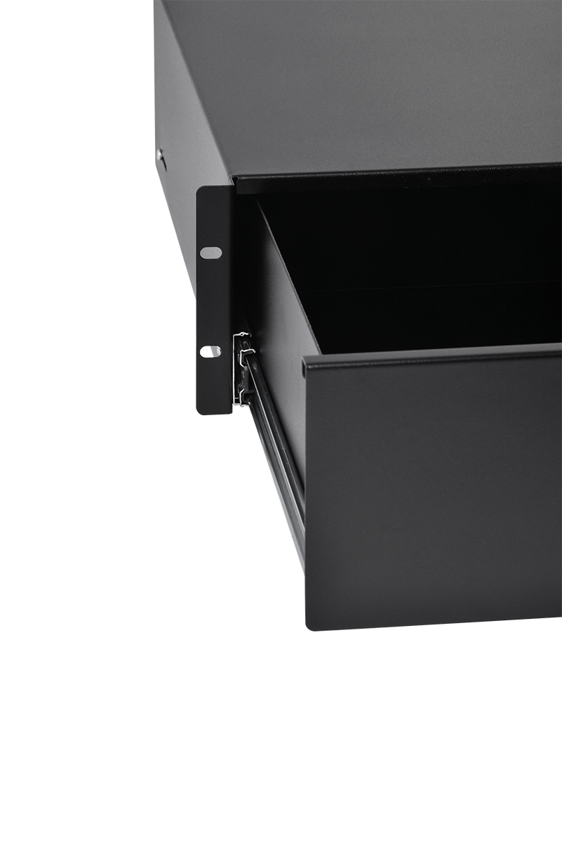 Полка (ящик) для документации 3U, цвет черный от ЦМО