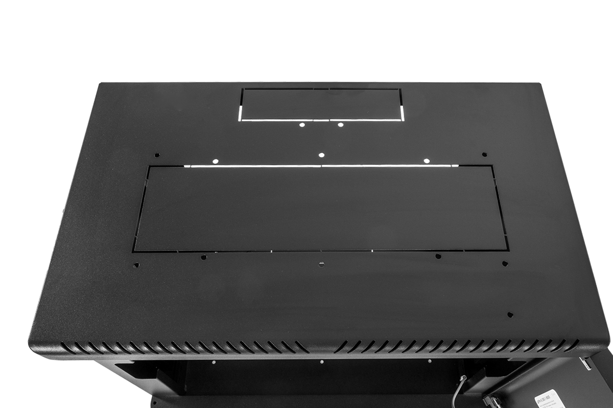 Шкаф телекоммуникационный настенный сварной 9U (600 × 530) съёмные стенки, дверь стекло, чёрный