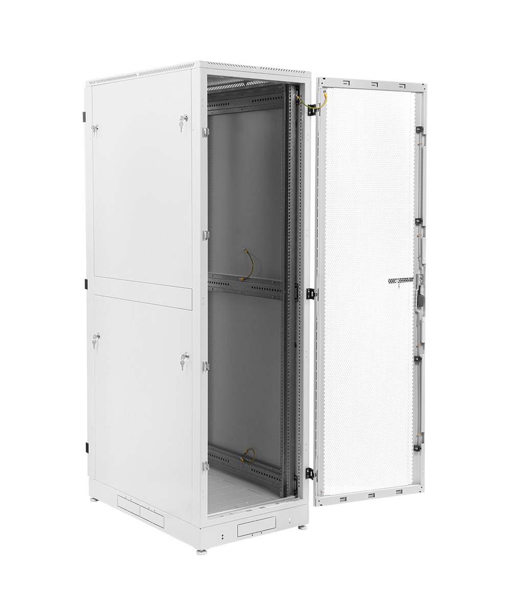Шкаф телекоммуникационный напольный 42U (800 × 800) дверь перфорированная